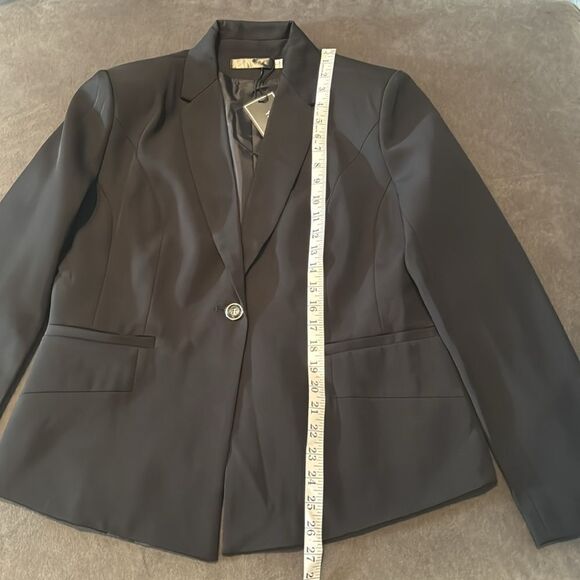 Women’s Black 2 Piece Pant Suit One Button Formal Office Wedding Size L NWT - Picture 7 of 16